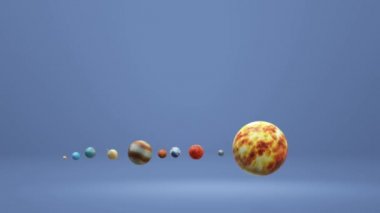 Bilim veya eğitim içeriği için Güneş evreni 3d render.