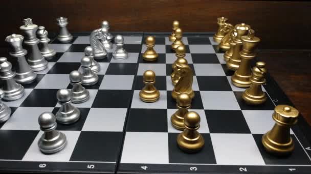 Παιχνίδι Της Στρατηγικής Σκακιού Για Επιχειρηματικό Περιεχόμενο — Αρχείο Βίντεο
