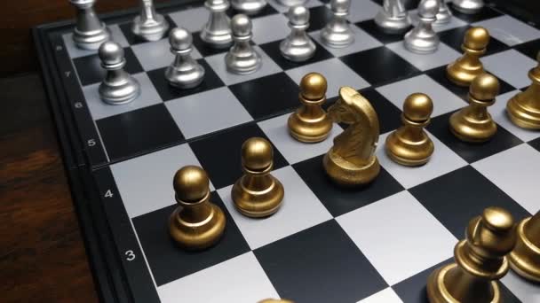 Jogo Tabuleiro Estratégia Xadrez Para Conteúdo Empresarial — Vídeo de Stock
