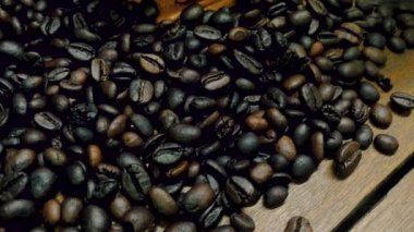 Kahve çekirdekleri görüntüleri kamera hareketi.