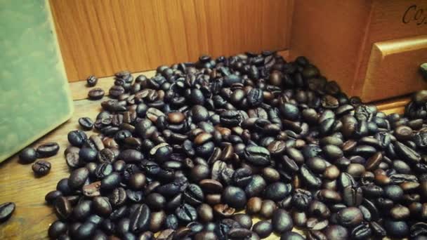 Coffee Beans Footage Camera Movement — Stock Video