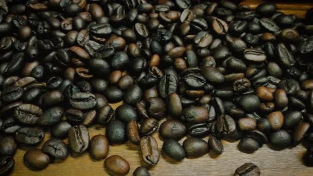 Coffee Beans Footage Camera Movement — Stock Video