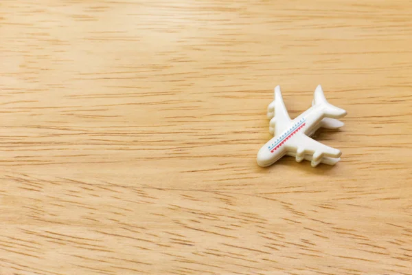 Vliegtuig Mini Toy close-up afbeelding voor reisinhoud. — Stockfoto