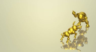 3d render boğa ve ayı iş içeriği.