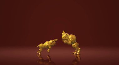3d render boğa ve ayı iş içeriği.