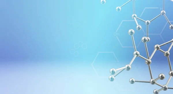 Molekyl 3D-rendering för vetenskapligt innehåll. — Stockfoto