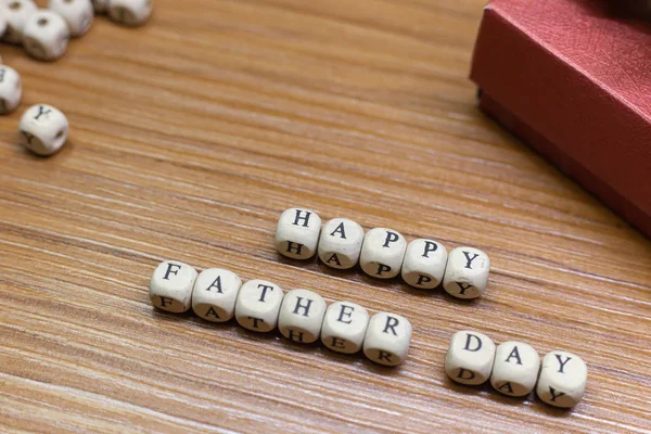 Festa del Padre celebrazione su sfondo in legno vista dall'alto — Foto Stock