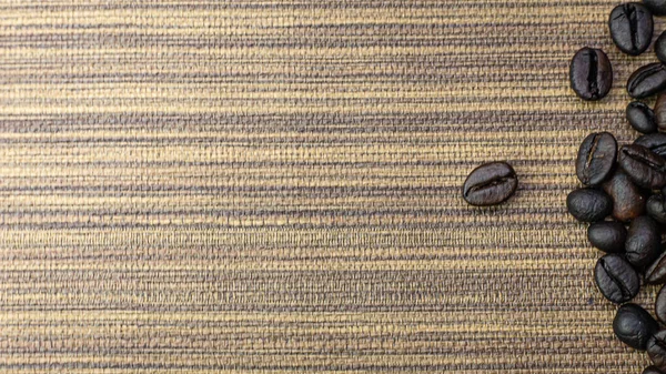 Coffee  roasted on wood texture close up image. — Stock Photo, Image