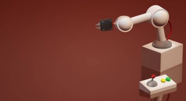 endüstriyel içerik için robotik kol 3d render