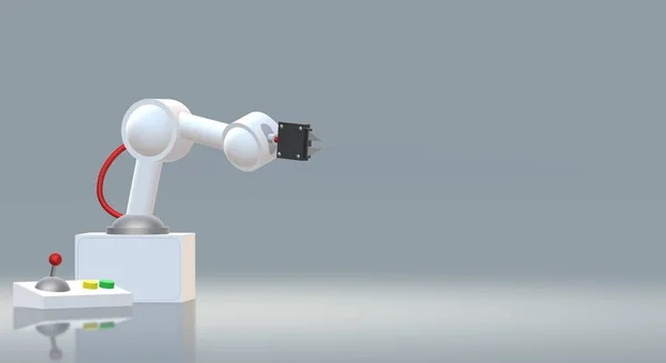Braço robótico 3d renderização para conteúdo industrial — Fotografia de Stock