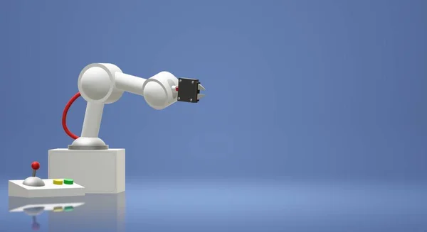 Roboterarm 3D-Rendering für industrielle Inhalte — Stockfoto