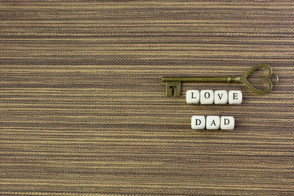 Wooden text  for father day content close up image. — Stockfoto