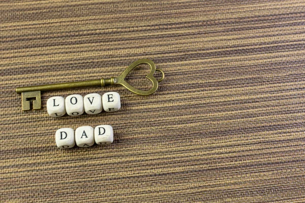 Fa szöveg apák napi tartalom közeli kép. — Stock Fotó
