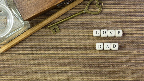Wooden text  for father day content close up image. — Stok fotoğraf
