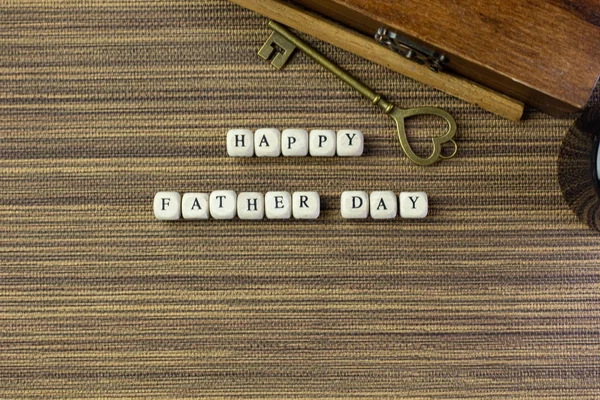 Wooden text  for father day content close up image. — Stockfoto