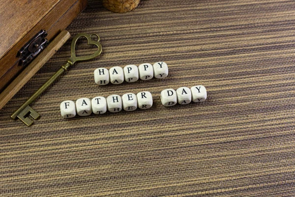 Wooden text  for father day content close up image. — Stockfoto