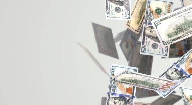 3d render Falling 100 dolar iş içeriği.