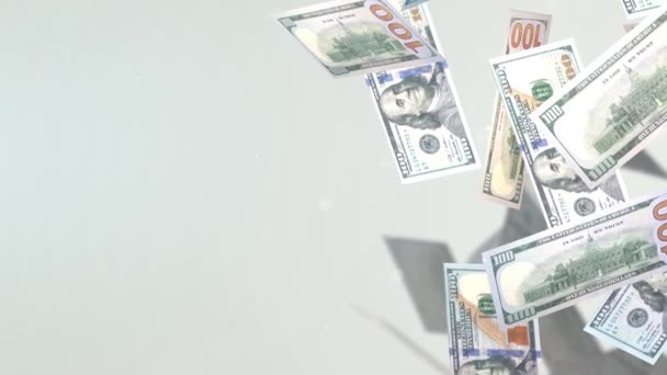 Візуалізація Падіння 100 Доларів Бізнес Контенту — стокове відео