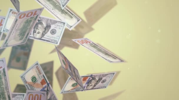 Render Falling 100 Dolar Içeriği — Stok video