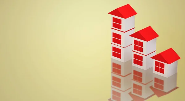3D göra hem för fastighets verksamhet innehåll. — Stockfoto