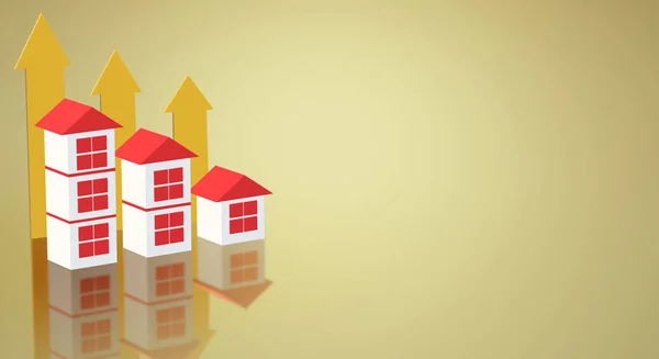 3D vykreslení domů pro obchodní obsah nemovitostí. — Stock fotografie