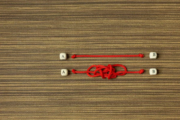 ビジネスコンテンツのための赤いロープの選択抽象的なイメージ — ストック写真