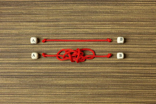 Rode touw keuze abstracte afbeelding voor zakelijke inhoud — Stockfoto