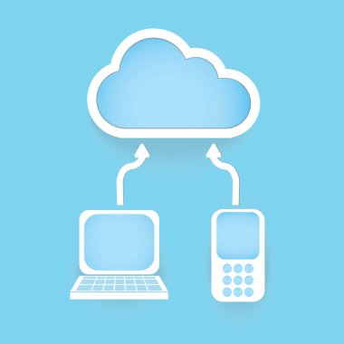 teknoloji içeriği için bulut veri vektörü.