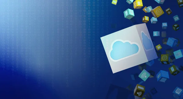 Rendering 3d dei dati cloud per contenuti tecnologici . — Foto Stock