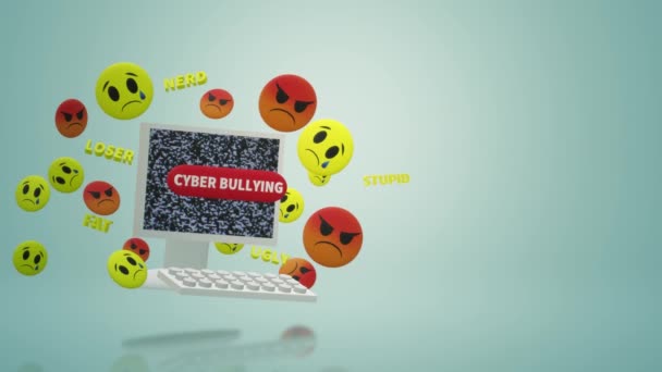 Komputer Renderujący Emocje Dla Treści Nękania Cyberprzestrzeni — Wideo stockowe