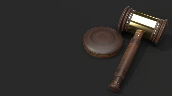 Hammer wood 3d rendering for law concept. — Stock Photo, Image