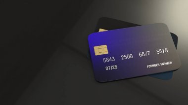 iş konsepti için kredi kartı 3d render.