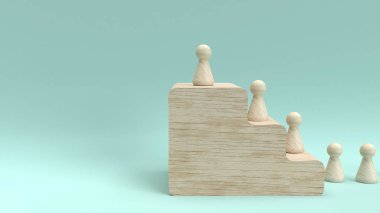 iş konsepti için ahşap oyuncak 3d render.