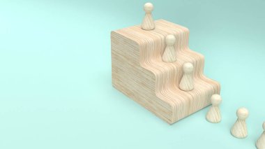 iş konsepti için ahşap oyuncak 3d render.