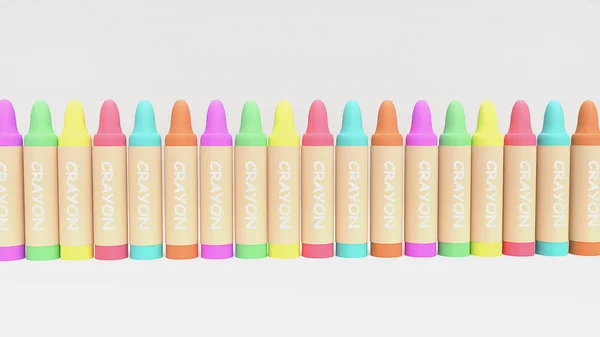 3D rendering kleurpotloden veelkleurig voor Kid concept. — Stockfoto