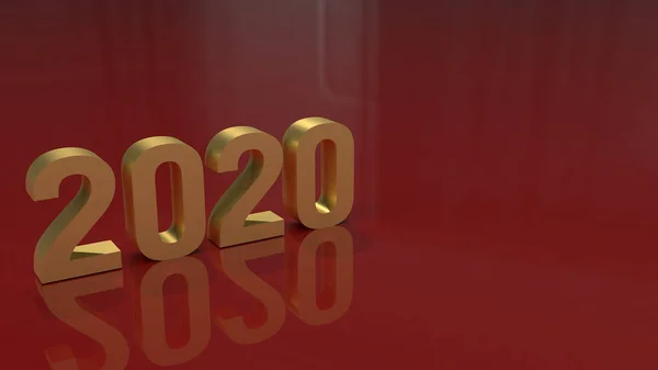 3D απόδοση 2020 αριθμός χρυσού για την έννοια του νέου έτους — Φωτογραφία Αρχείου