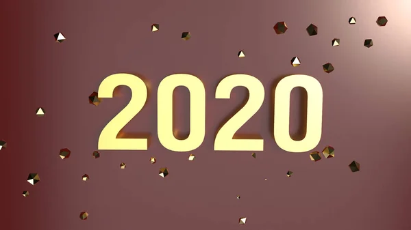 3D-rendering 2020 guld nummer för nyår Concept — Stockfoto