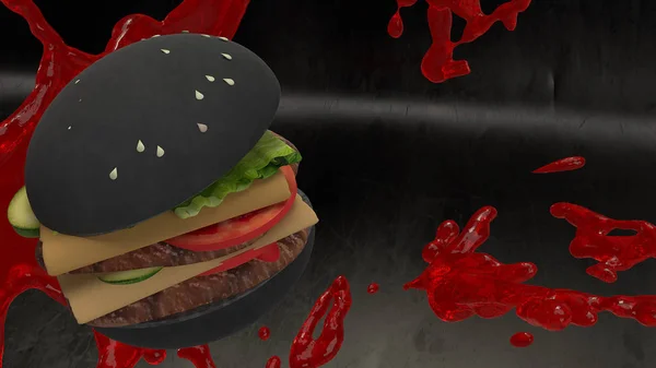Концепция Hamberger fast food for food 3d . — стоковое фото