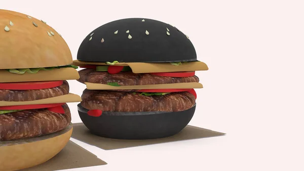 Концепция Hamberger fast food for food 3d . — стоковое фото