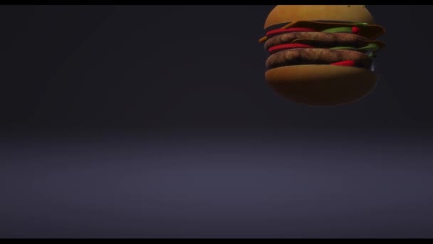 Das Hamberger Fastfood Food Konzept Rendering — Stockvideo