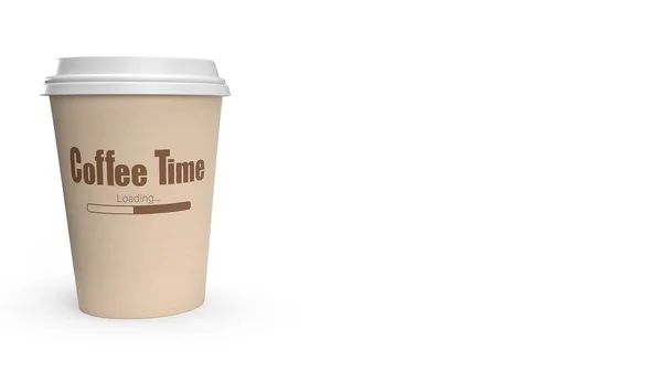Чашка кави на білому фоні 3d рендерингу — стокове фото