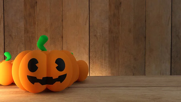 Sütőtök Jack a fa háttere Halloween koncepció 3D renderi — Stock Fotó