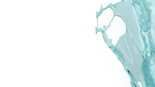 白い背景3Dレンダリングの水しぶき — ストック写真