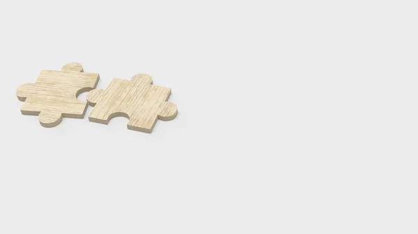 Puzzel op wit voor abstract concept 3D rendering. — Stockfoto