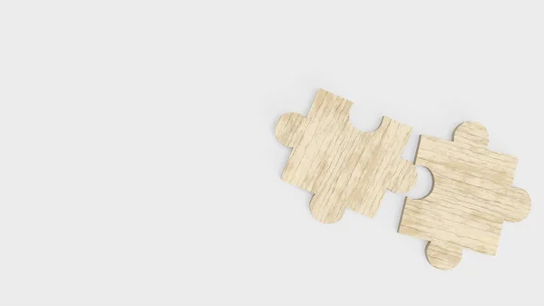 Puzzle auf Weiß für abstraktes Konzept 3D-Rendering. — Stockfoto