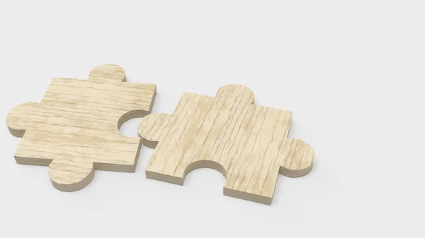 Puzzle auf Weiß für abstraktes Konzept 3D-Rendering. — Stockfoto