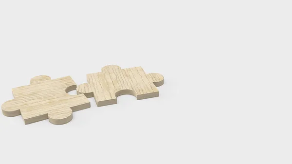 Puzzle auf Weiß für abstraktes Konzept 3D-Rendering. — Stockfoto