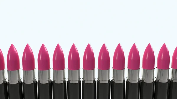 Roze Lipstick 3D rendering voor cosmetica concept — Stockfoto