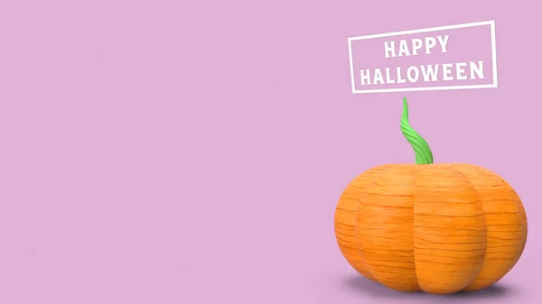 3d calabaza de renderizado sobre fondo rosa para el concepto de Halloween . —  Fotos de Stock