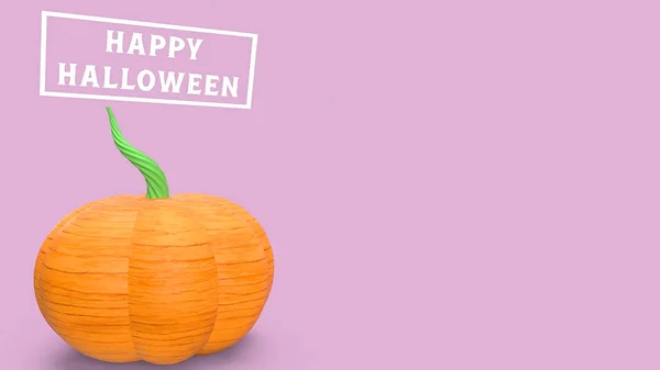 3d calabaza de renderizado sobre fondo rosa para el concepto de Halloween . —  Fotos de Stock